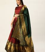 South Indian Traditonal Woven With Zari Work Half Saree