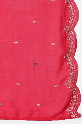 Vichitra Silk Fabric Sequenced Embroidered work Aliya cut Kurta Plazzo and Dupatta Set