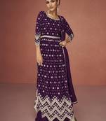 Dark Purple Embroidered Festival Salwar Kameez