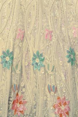 OFF WHITE HEAVY EMBROIDERED NET DESIGNER BRIDAL WEDDING & PARTY WEAR FESTIVAL SEMI STITCHED LEHENGA 6
