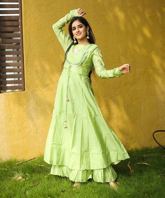 Greenapple chanderi dress 1