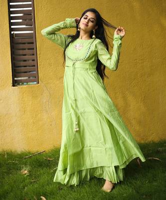 Greenapple chanderi dress 2