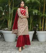 Maroon gharara suit set