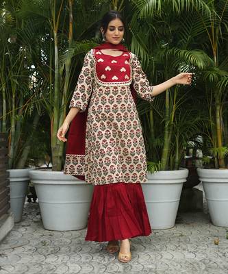 Maroon gharara suit set 2