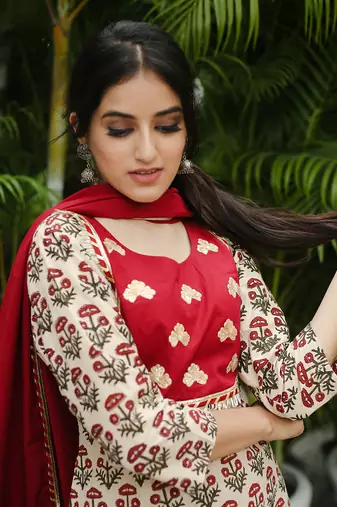 Maroon gharara suit set