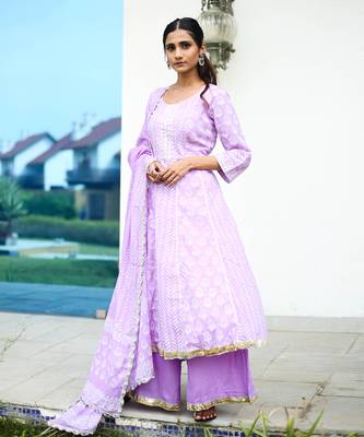 Lilac handblock suit set 5