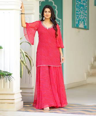 Rose leheriya kurta set 1