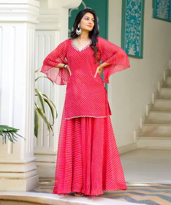 Rose leheriya kurta set 2
