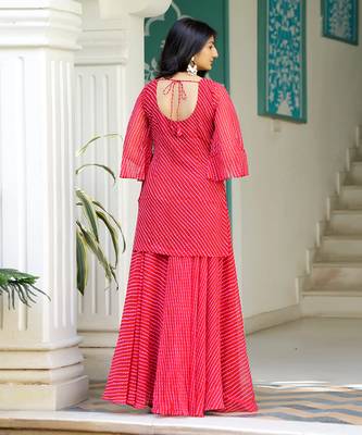 Rose leheriya kurta set 4