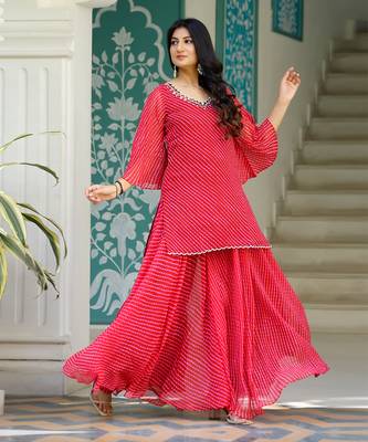 Rose leheriya kurta set 5