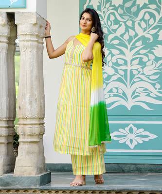 Trio stripe suit set 2