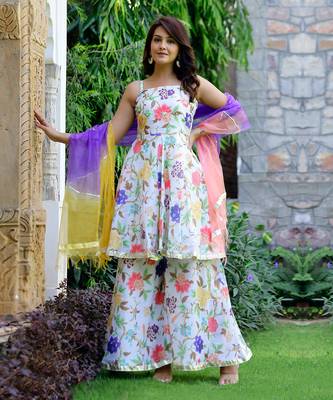 Dreamy floral mirrorwork suit set 2