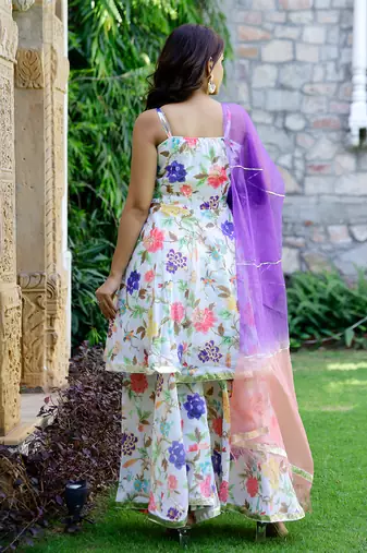 Dreamy floral mirrorwork suit set