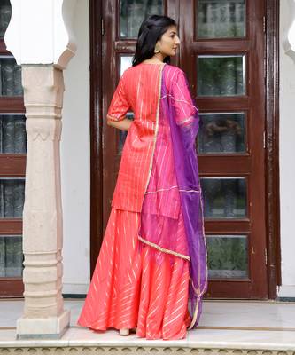 Coral chanderi kurta set 5