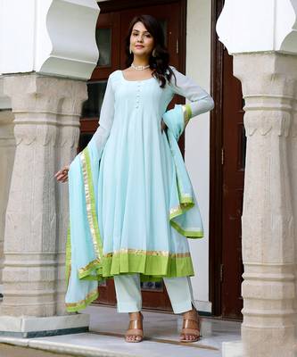 Baby blue gorget suit set 1