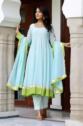 Baby blue gorget suit set