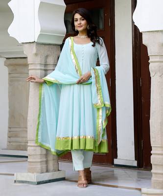 Baby blue gorget suit set 4