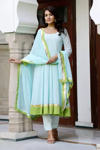 Baby blue gorget suit set
