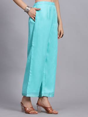 Turquoise cotton embroidery kurta set 5