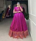 Women's Paithani With Jacquard Silk Long Gown
