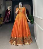 Women's Paithani With Jacquard Silk Long Gown