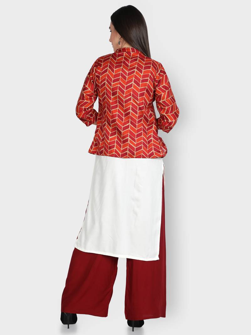 Multicolor printed viscose rayon kurta-sets