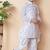 White embroidery and sequins work cotton kurta and cotton patiyala set for boys