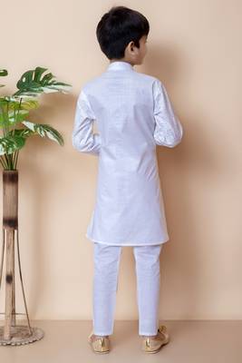embroidery and sequins work cotton kurta and cotton pajama set for boys 2