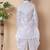 WHITE embroidery and sequins work cotton kurta and cotton patiyala set for boys