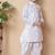 WHITE embroidery and sequins work cotton kurta and cotton patiyala set for boys
