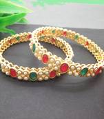 9blings Gold Plated Traditional Set of 2 Bangle