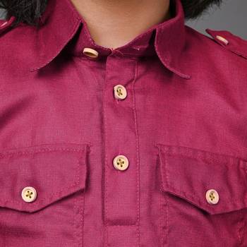 Vesham red pathani suit set for men 5