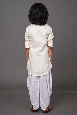 Vesham cream pathani suit set for men 2