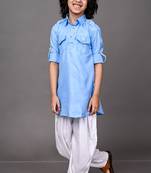 Vesham sky blue pathani suit set for men