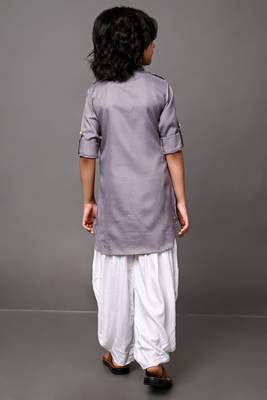 Vesham grey pathani suit set for men 2