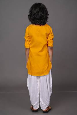 Vesham yellow pathani suit set for men 2