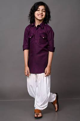 Vesham wine pathani suit set for men 1