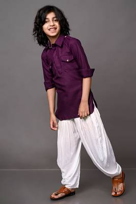 Vesham wine pathani suit set for men 2