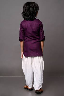 Vesham wine pathani suit set for men 4