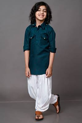 Vesham green pathani suit set for men 1