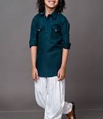 Vesham green pathani suit set for men