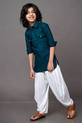 Vesham green pathani suit set for men 2