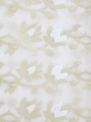 White Hand Woven Silk Blend Saree Without Blouse 4
