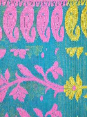 Blue Hand Woven Pure Cotton Saree Without Blouse 4