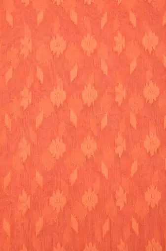 Orange Hand Woven Pure Cotton Saree Without Blouse