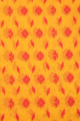 Yellow Hand Woven Pure Cotton Saree Without Blouse