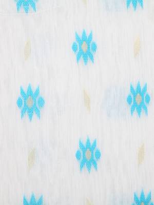 White Hand Woven Pure Cotton Saree Without Blouse 4