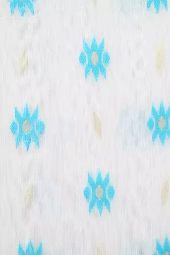 White Hand Woven Pure Cotton Saree Without Blouse