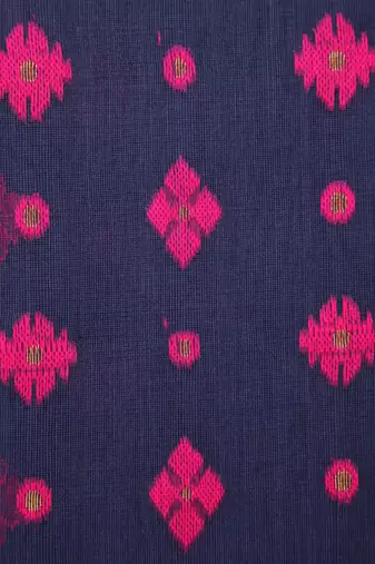 Blue Hand Woven Pure Cotton Saree Without Blouse