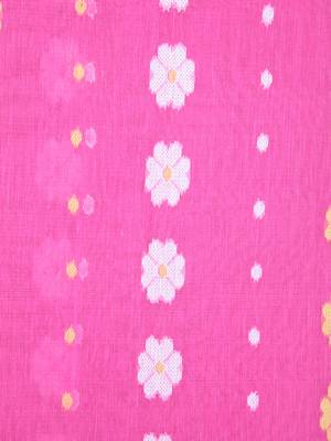 Pink Hand Woven Pure Cotton Saree Without Blouse 4